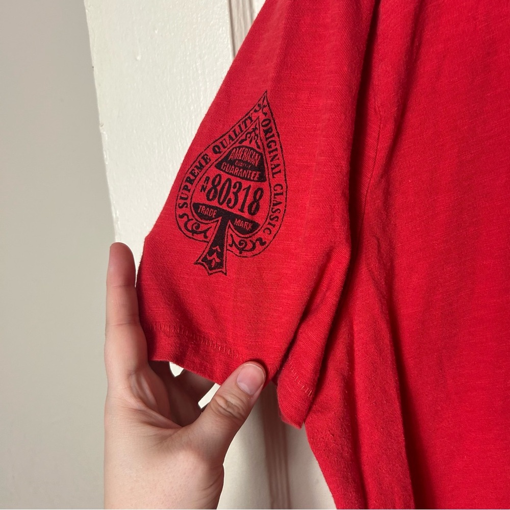 Lucky Brand red too tough to die short sleeve graphic tee men's XL - Picture 5 of 10